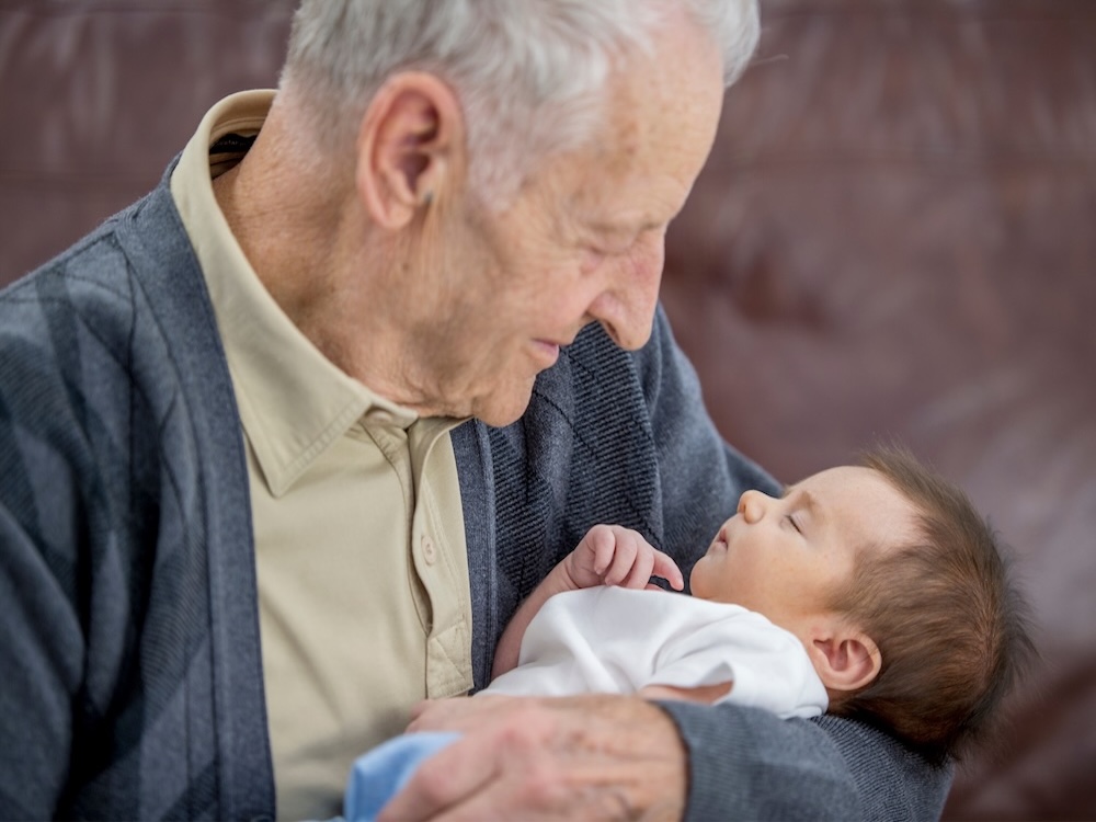 Grandfather with baby
